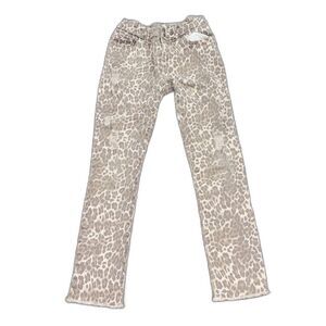 Children's Place Leopard Print Distressed Skinny Jeans Size 6